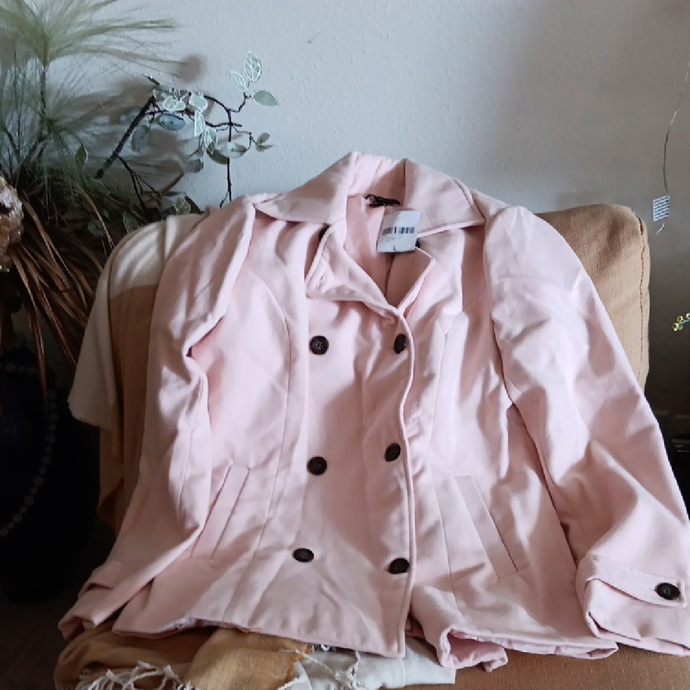 Women's Pink Double-Breasted Jacket